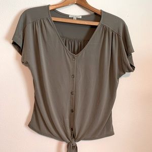 Green Envelope Tie Blouse